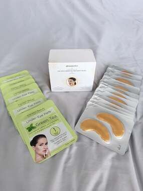 Glossmetics Luxurious 24K Gold Under Eye Treatment Masks & Green Tree